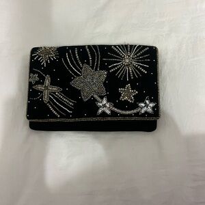 Embellished Black Clutch Bag